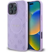 GUESS Saffiano Peony Classic Logo MagSafe iPhone 16 Pro Max-etui - Lilla