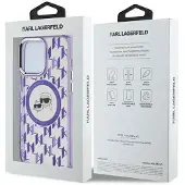 Karl Lagerfeld IML Monogram Karl & Choupette Head MagSafe iPhone 15 Pro taske - Lilla