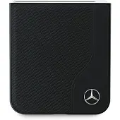 Mercedes MagSafe-etui i læder med træimitation til Samsung Galaxy Z Flip 6 - Sort
