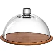 Leonardo 018519, Serveringsfad, Glas, Træ, Transparent, Træ, Rund, 28 cm, 280 mm