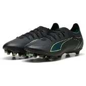 Puma ULTRA 6 MATCH FG/AG Football Boots Unisex, Shoes, Black/Fizzy Light/Green Terrain, 39