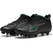 Puma ULTRA 6 MATCH FG/AG Football Boots Youth, Shoes, Black/Fizzy Light/Green Terrain, 36