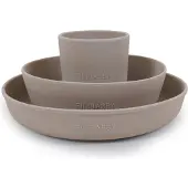 Filibabba Spisesæt - Silikone - 3 dele - Warm Grey - - OneSize - Spisesæt