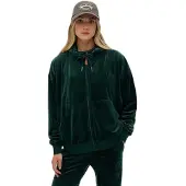 Superdry Superdrytil kvinder. W2012544A Country Club Velour Ziphood grøn (S), Casual, Polyester