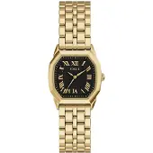 Fossil Ur - - ES5433 - 27 mm gyldent oktagonalt hus - Sort urskive - 16 mm gyldent stålarmbånd