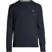 Gant Ganttil mænd. 87211 Fin navy uldtrøje med rund hals (XXL), Casual, Bomuld, Lange ærmer, Blå