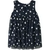 Name it Kjole - NmfVabos - Navy Blazer/Heart - - 3 år (98) - Kjole