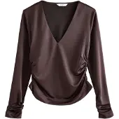 Next Bluse mørkebrun