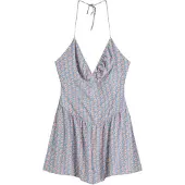 Bershka Jumpsuit beige / lyseblå / mørkelilla / gammelrosa