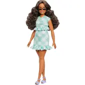 Barbie - Fashionistas Dukke Mintgrøn Kjole med Briller - - HYT96