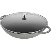 Staub Wok med glaslåg Ø37 cm 5,7 L Grå