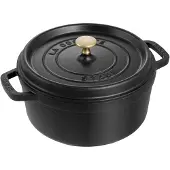 Staub La Cocotte rund gryde støbejern 2,6 L Sort