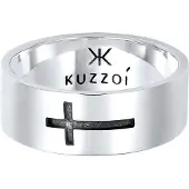 KUZZOI Ring 'Kreuz' sort / sølv