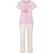 Vivance Pyjamas mørkeorange / lyserød / pastelpink / offwhite