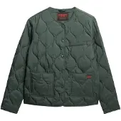 Superdry Superdrytil kvinder. W5011990A Grøn Quilted Lite Liner-vatteret jakke (L), Casual, Genanvendt polister