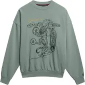 Superdry Superdrytil kvinder. W2012413A Grøn Tokyo Narrative Oversized-sweatshirt (S), Casual, Bomuld