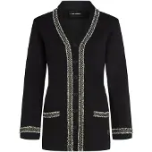 Karl Lagerfeld Strikvest sort / uldhvid