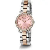 GUESS Analogt ur 'FAWN' beige / sølv