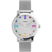 Timex Analogt ur 'Transcend' turkis / azur / rustbrun / pink / sølv