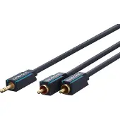 ClickTronic 10m MP3 Adapter, 3.5mm, Hanstik, 2 x RCA, Hanstik, 10 m, Blå