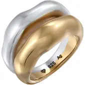 Elli PREMIUM Ring 'Chunky Organic' guld / sølv