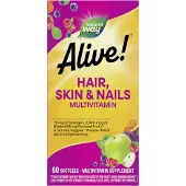 Nature'S Way , Alive! Hår, Hud & Nælæg Multi-Vitamin, Strawberry, 60 Softgels