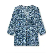 Sheego Bluse navy / safir / safran / hvid