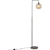 QAZQA Art Deco gulvlampe mørk bronze med ravfarvet glas - Sandra