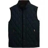 Superdry Superdrytil mænd. M5012273A Quiltet vest navy (S), Casual, Genanvendt polister, Bæredygtig, Blå