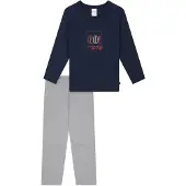 Schiesser Nattøj ' Nightwear' mørkeblå / lysegrå / rød