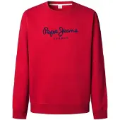 Pepe Jeans Pepe Jeanstil mænd. PM5800011 Sweatshirt Macbeth Ensfarvet rød (M), Casual, Bomuld