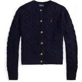 Ralph Lauren Polo Ralph Laurentil kvinder. 211972104004 Marineblå strikkejakke i uld og cashmere (L), Casual, Bomuld, Klassisk