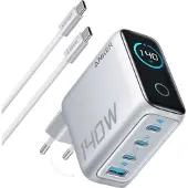 Anker Charger 140W 4-Port w/ USB-C Cable - Silver