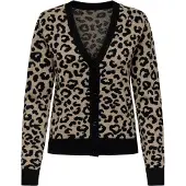 ONLY Cardigan 'ONLLeo' beige-meleret / sort