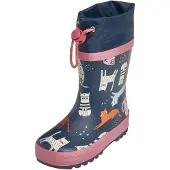 Playshoes Gummistøvler 'Katzen' marin / orange / eosin / offwhite
