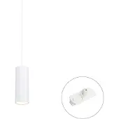 QAZQA Designer pendellampe hvid inkl. 1-faset skinneadapter - Iconic Tubo