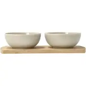 Villa Collection Shoku bambusbakke med 2 skåle Beige