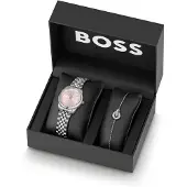 BOSS Gavesæt med ur og krystalbesat armbånd