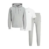 JJ REBEL Joggingdragt grå-meleret / hvid