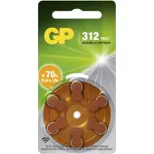 GP Batteries Hearing Aid ZA312, Engangsbatteri, PR41, Zink-luft, 1,4 V, 6 stk, 3,6 mm