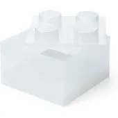 LEGO Gennemsigtig hvid klodsformet opbevaringsboks 5009341