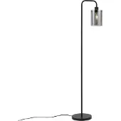 QAZQA Design gulvlampe sort med røgglas - Domo