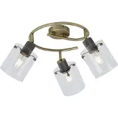 QAZQA Design loftspot bronze med klart glas rund 3-lys - Domo