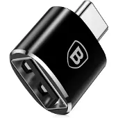 Baseus Mini CATOTG-01 USB-A / USB-C OTG Adapter - Sort