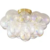 QAZQA Design loftslampe messing med regnbueglas 4-lys - Uvas