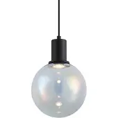 QAZQA Design Pendellampe Sort med Regnbueglas 20cm - Mallon