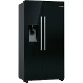 Bosch Serie | 6 KAD93ABEP - Køleskab/fryser - side ved side med vanddispenser, isdispenser - bredde: 90.8 cm - dybde: 70.7 cm - højde: 178.7 cm - 562 liter - Klasse E - sort