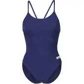 Arena Badedragt 'LACE BACK SOLID' mørkeblå / hvid