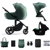 Kinderkraft universalus vežimėlis 3in1 PRIME 2 3IN1 MINK PRO tamsiai žalios spalvos, KSPRIM02GRE300I