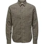 Only & Sons Skjorte 'ONSGudmund' cappuccino / mørkebrun